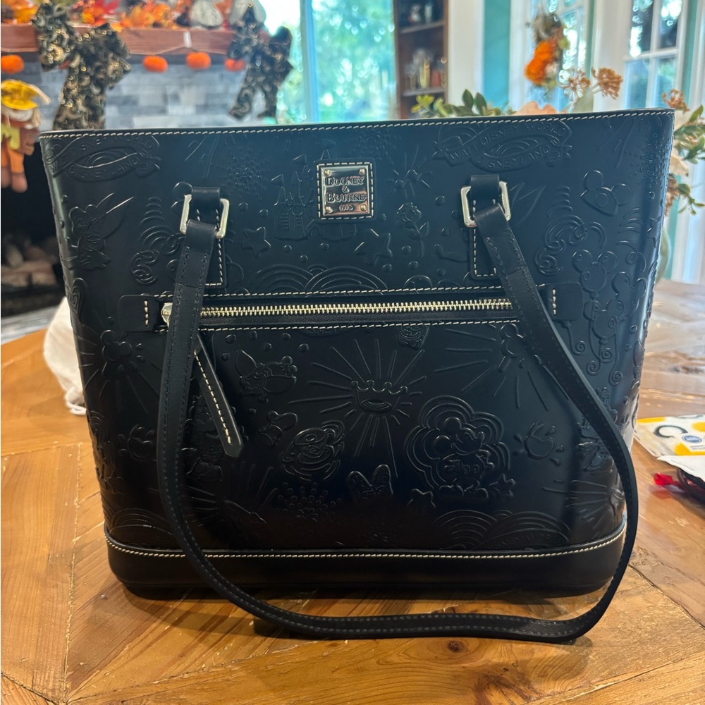 Walt Disney’s Black Embossed leather sketch Designer Tote Bag - Picture 2 of 5